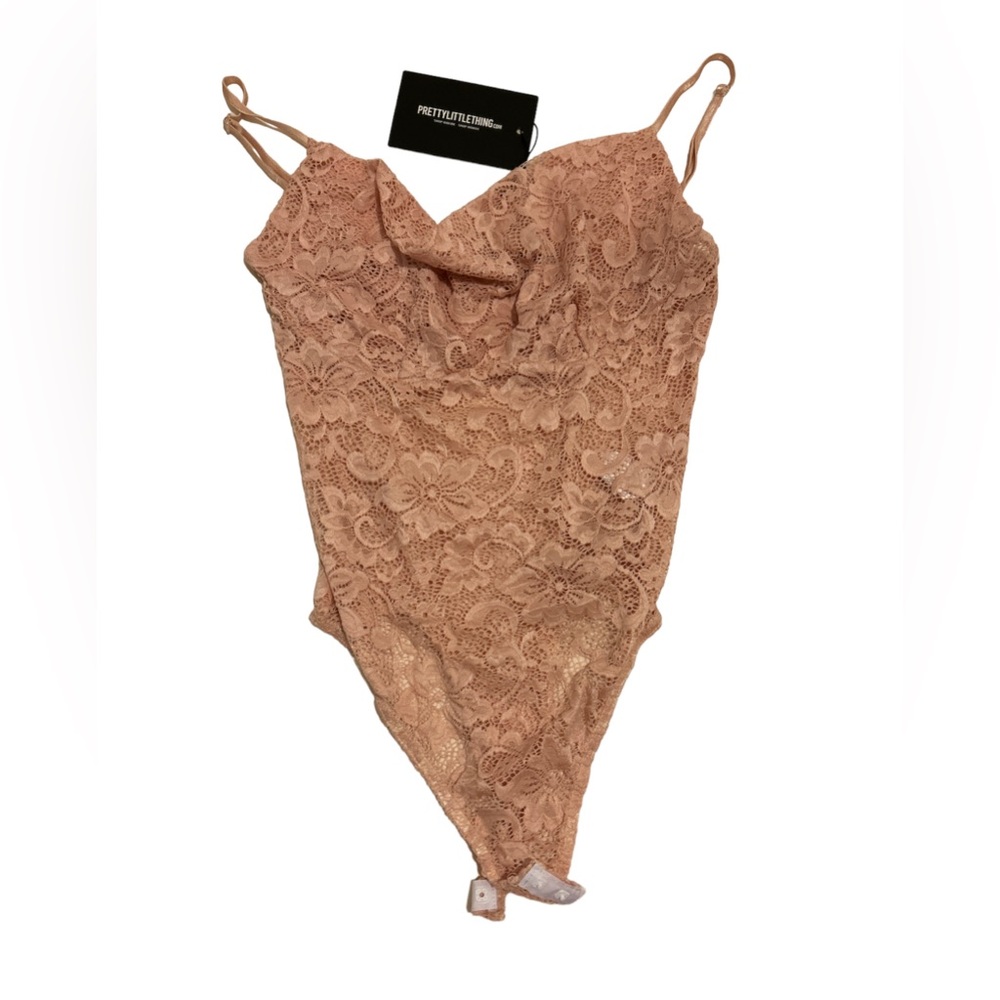 Pretty Little Thing Pink Lace Bodysuit